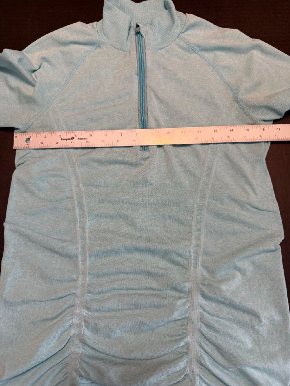 Athleta Fastest Track 1/4 Zip Pullover - Heathered Aqua Blue - Size M - Picture 7 of 8